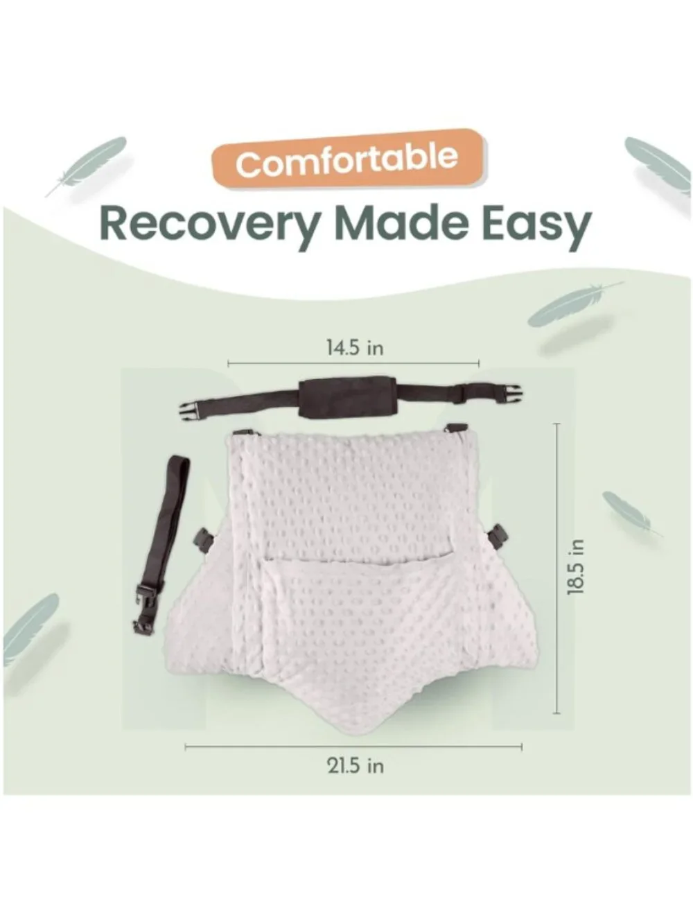 Abdominal Surgery Recovery Support Pillow with Pockets & Straps